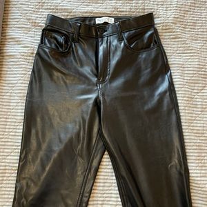 Abercrombie & Fitch 90’s Straight Leg Vegan Leather Pant
